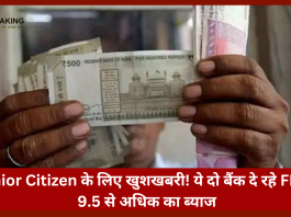 Senior Citizen के लिए खुशखबरी! ये दो बैंक दे रहे FD पर 9.5 से अधिक का ब्याज, यहाँ जाने कितना मिलेगा लाभ