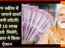 PPF स्कीम में पैसा लगाने वालों की लगी लॉटरी! पूरे 16 लाख रुपये मिलेंगे, सरकार ने किया ऐलान