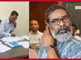 Jharkhand News : Video of employee smoking cigarette in government office goes viral, suspended on orders of CM Hemant Soren