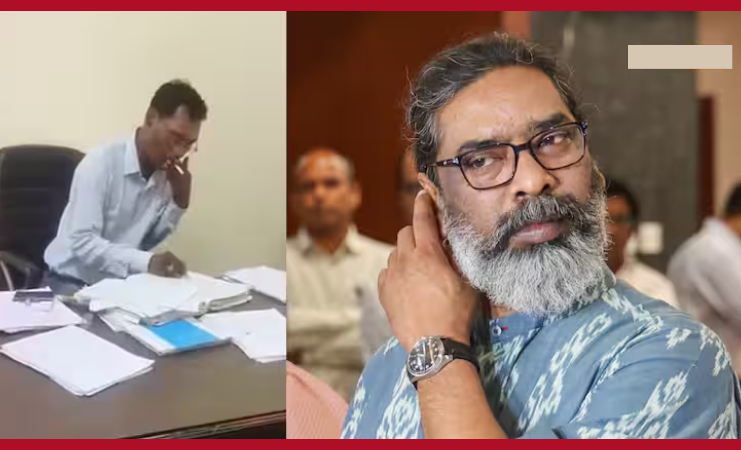 Jharkhand News : Video of employee smoking cigarette in government office goes viral, suspended on orders of CM Hemant Soren